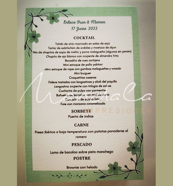 menu bodas malaga